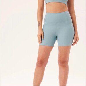 Girlfriend Collective Mint Ribbed High Rise Bike Short, Size S